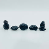 5 Types Mini Black Obsidian Carving Wholesale Pineapple Seashell Brain - Wholesale Crystals
