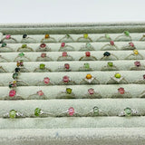 50 Pieces Colorful Tourmaline Different Styles Sterling Silver Ring - Wholesale Crystals