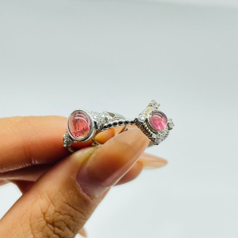50 Pieces Colorful Tourmaline Different Styles Sterling Silver Ring - Wholesale Crystals
