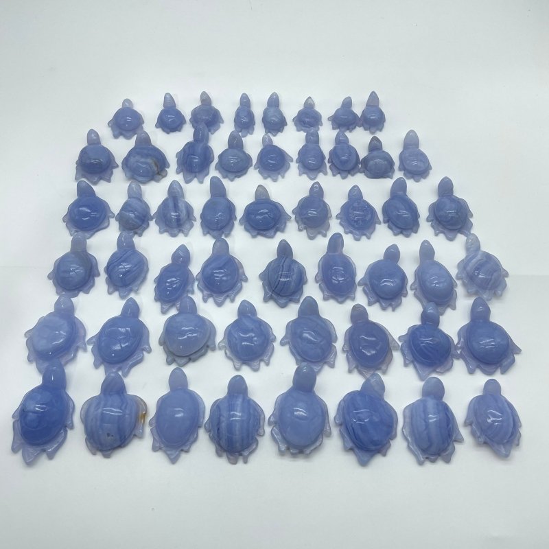 51 Pieces Blue Lace Agate Sea Turtle Carving - Wholesale Crystals