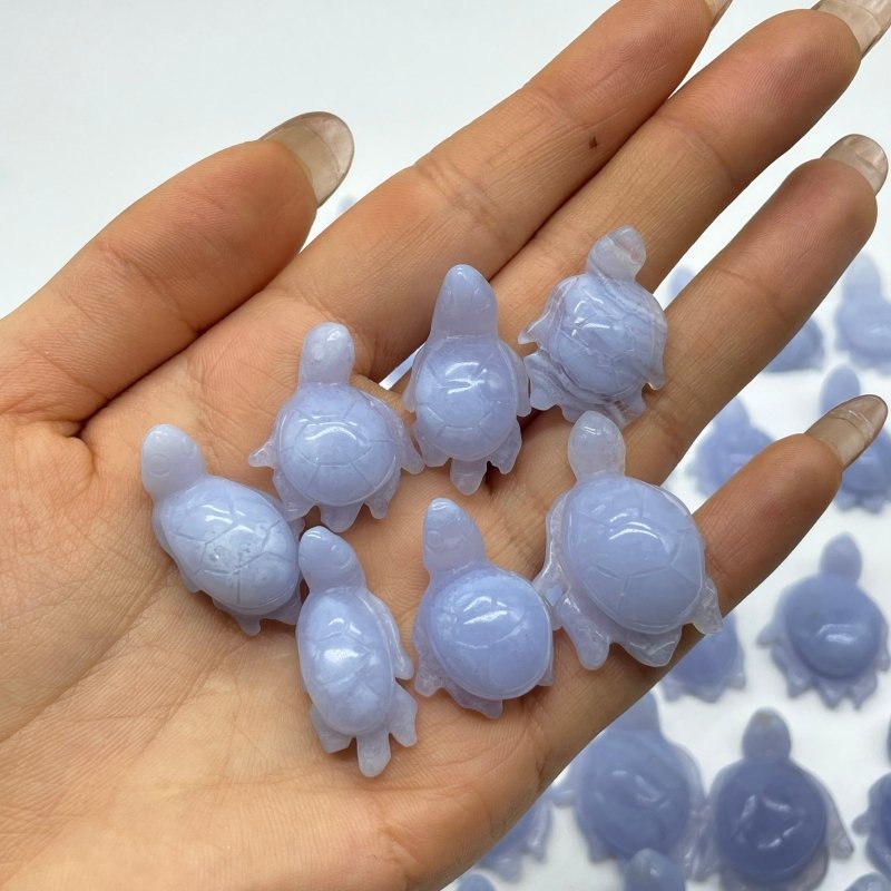 51 Pieces Blue Lace Agate Sea Turtle Carving - Wholesale Crystals