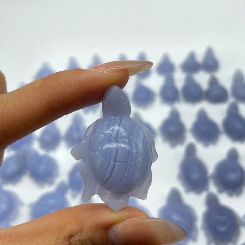 51 Pieces Blue Lace Agate Sea Turtle Carving - Wholesale Crystals