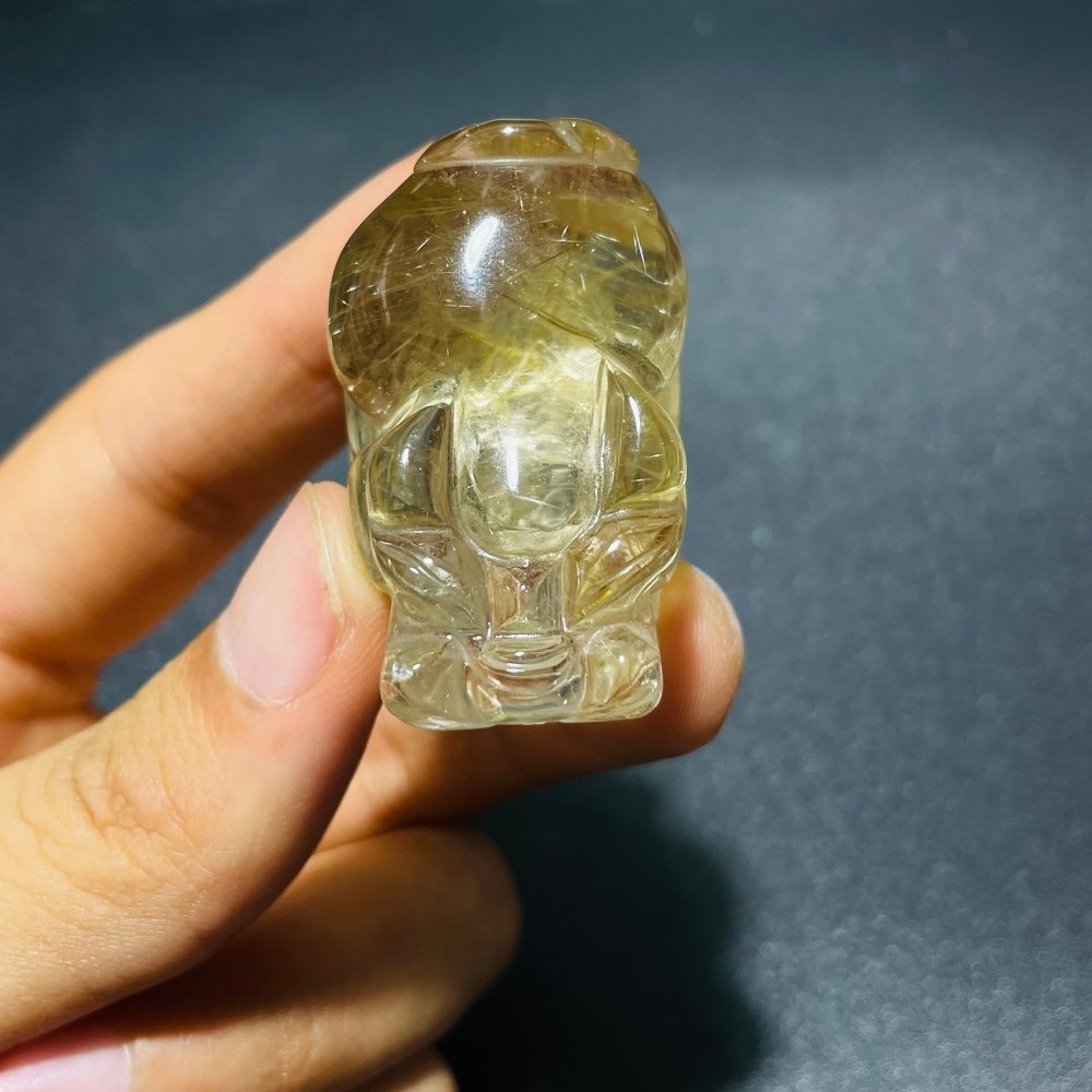 2 Pieces High Quality Golden Rutile Pi Xiu Carving -Wholesale Crystals