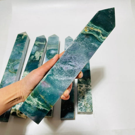 6 Pieces Large Ocean Jasper Four-Sided Tower -Wholesale Crystals