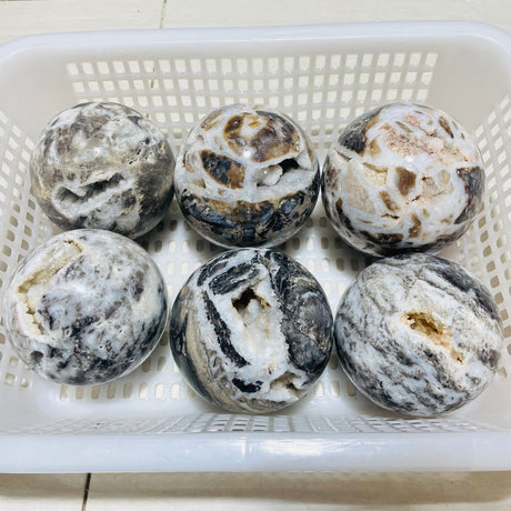 6 Pieces Large Sphalerite Geode Sphere Ball -Wholesale Crystals