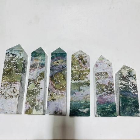 6 Pieces Ocean Jasper Tower Points -Wholesale Crystals