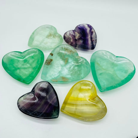 6 Types Different Shape Fluorite Colorful Shallow Bowl Heart Wholesale Moon Flower -Wholesale Crystals