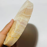 Yellow Calcite Round Coaster Slab Wholesale -Wholesale Crystals