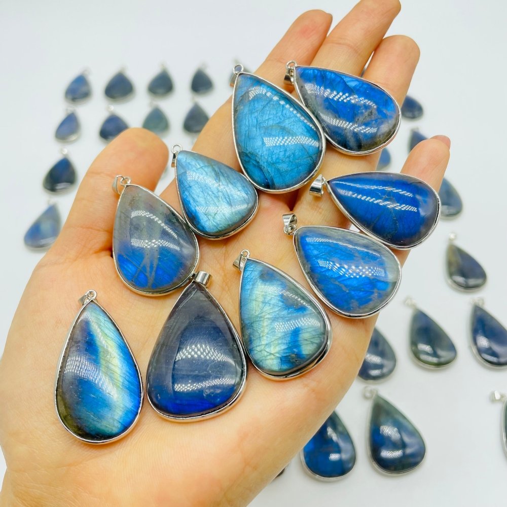 62 Pieces Blue Labradorite Pendant Charm -Wholesale Crystals