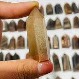 64 Pieces Black Rainbow Sun Stone With Hematite Points -Wholesale Crystals