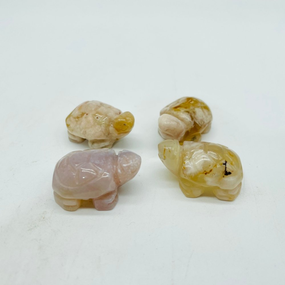 6Types Mini Tortoise turtle Moss Agate&Caribbean Chevron Amethyst Carving Animals Wholesale -Wholesale Crystals