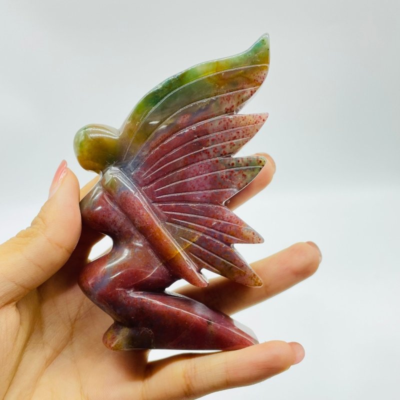 7 Pieces Beautiful Ocean Jasper Butterfly Fairy Carving -Wholesale Crystals