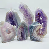 7 Pieces Geode Amethyst Agate Tower Points -Wholesale Crystals