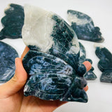 7 Pieces Moss Agate Butterfly Fairy Carving -Wholesale Crystals