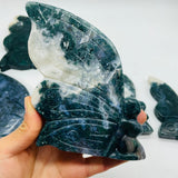 7 Pieces Moss Agate Butterfly Fairy Carving -Wholesale Crystals