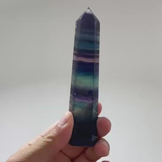 high quality rainbow fluorite crystal point tower wand -Wholesale Crystals