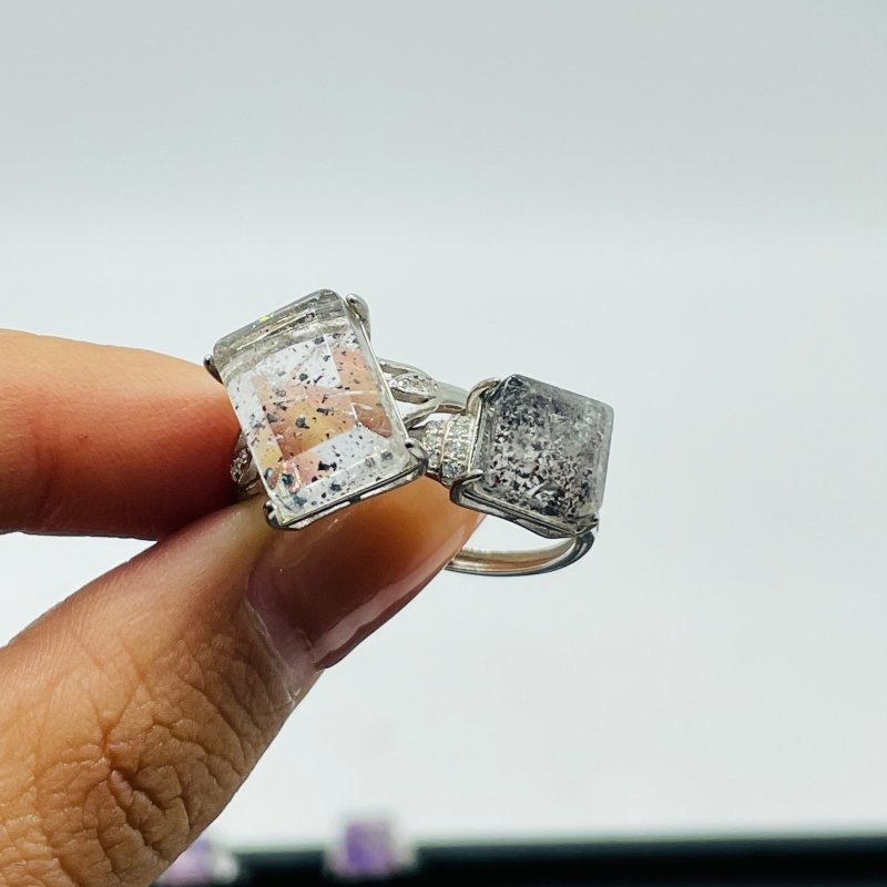 73 Pieces Super 7 Strawberry Quartz Different Styles Sterling Silver Ring - Wholesale Crystals