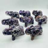 8 Pieces Beautiful Large Chevron Amethyst Elephant Carving -Wholesale Crystals