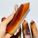 8 Pieces Fat Large Carnelian Points -Wholesale Crystals