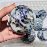 8 Pieces Geode Aura Sphalerite Sphere Ball -Wholesale Crystals