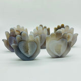 8 Pieces Geode Druzy Agate Stand Beautiful Hand Heart Carving -Wholesale Crystals