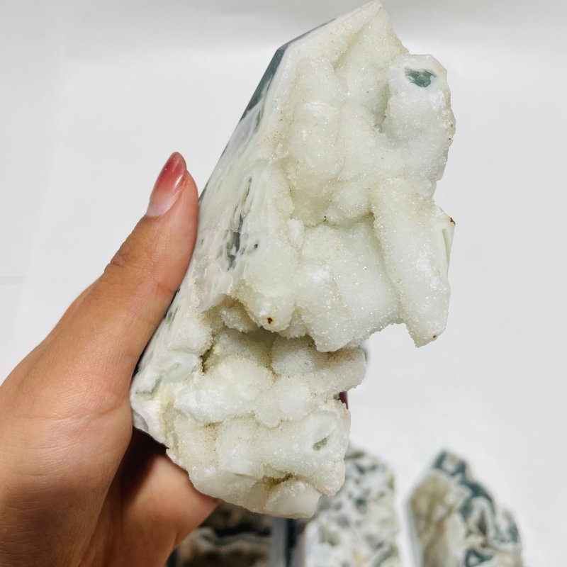8 Pieces Geode Druzy Moss Agate Tower -Wholesale Crystals
