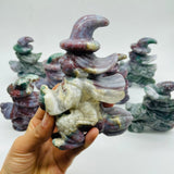 8 Pieces Ocean Jasper Witch Riding A Broom Hand Carving -Wholesale Crystals