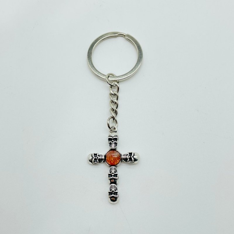 8 Types Crystal Keychain Carving Wholesale Cross Spin Turntable Shape - Wholesale Crystals