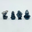 8 Types Mini Black Obsidian Christmas Carving Wholesale Apple Santa Claus Penguin - Wholesale Crystals