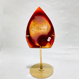 9 Pieces Beautiful Geode Carnelian Druzy Arrow Head With Stand - Wholesale Crystals