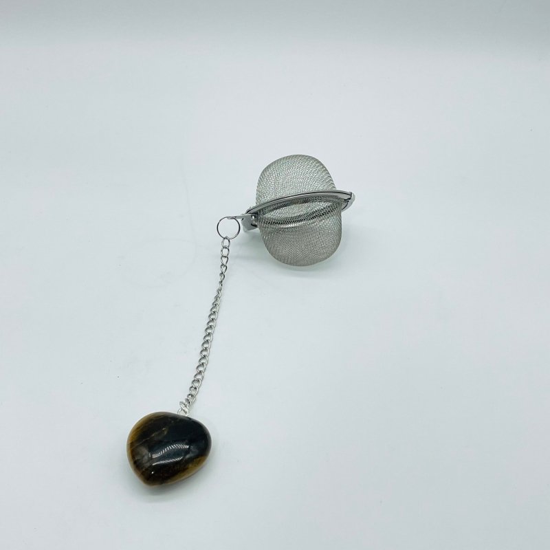 9 Types Crystal Heart 304 Stainless Steel Tea Leak Proof Mesh Filter With Chain - Wholesale Crystals