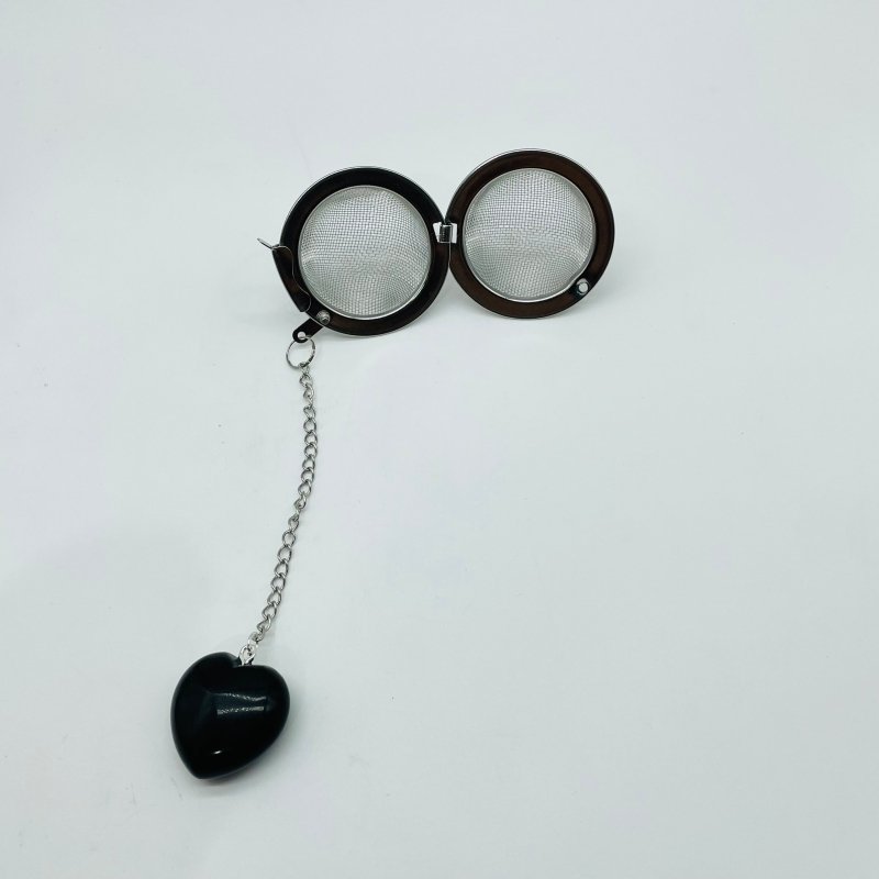 9 Types Crystal Heart 304 Stainless Steel Tea Leak Proof Mesh Filter With Chain - Wholesale Crystals