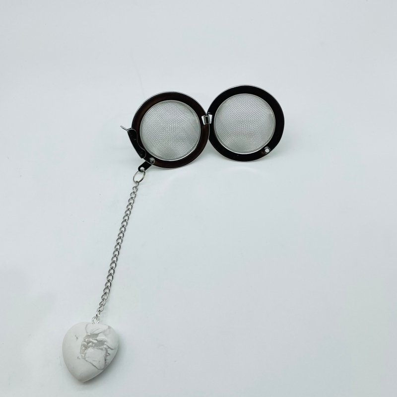 9 Types Crystal Heart 304 Stainless Steel Tea Leak Proof Mesh Filter With Chain - Wholesale Crystals