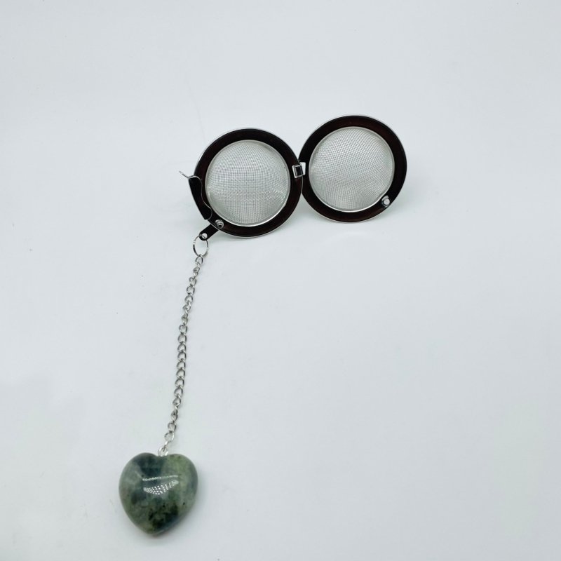 9 Types Crystal Heart 304 Stainless Steel Tea Leak Proof Mesh Filter With Chain - Wholesale Crystals