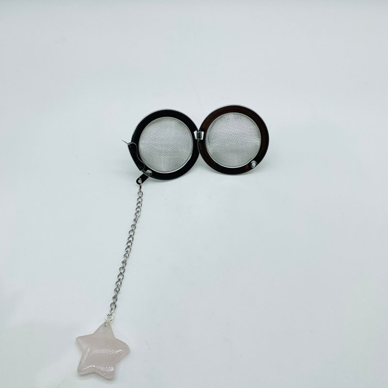 9 Types Crystal Star 304 Stainless Steel Tea Leak Proof Mesh Filter With Chain - Wholesale Crystals