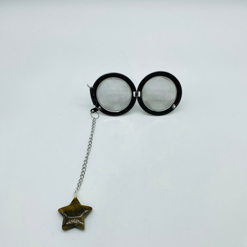 9 Types Crystal Star 304 Stainless Steel Tea Leak Proof Mesh Filter With Chain - Wholesale Crystals