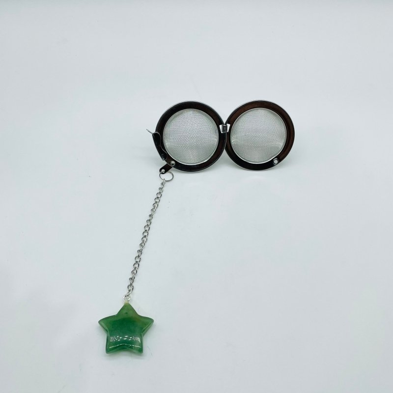 9 Types Crystal Star 304 Stainless Steel Tea Leak Proof Mesh Filter With Chain - Wholesale Crystals