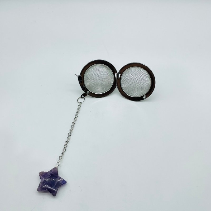 9 Types Crystal Star 304 Stainless Steel Tea Leak Proof Mesh Filter With Chain - Wholesale Crystals