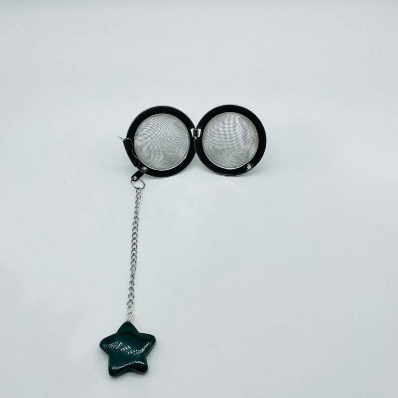 9 Types Crystal Star 304 Stainless Steel Tea Leak Proof Mesh Filter With Chain - Wholesale Crystals