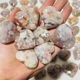 91 Pieces High Quality Sakura Flower Agate Heart -Wholesale Crystals