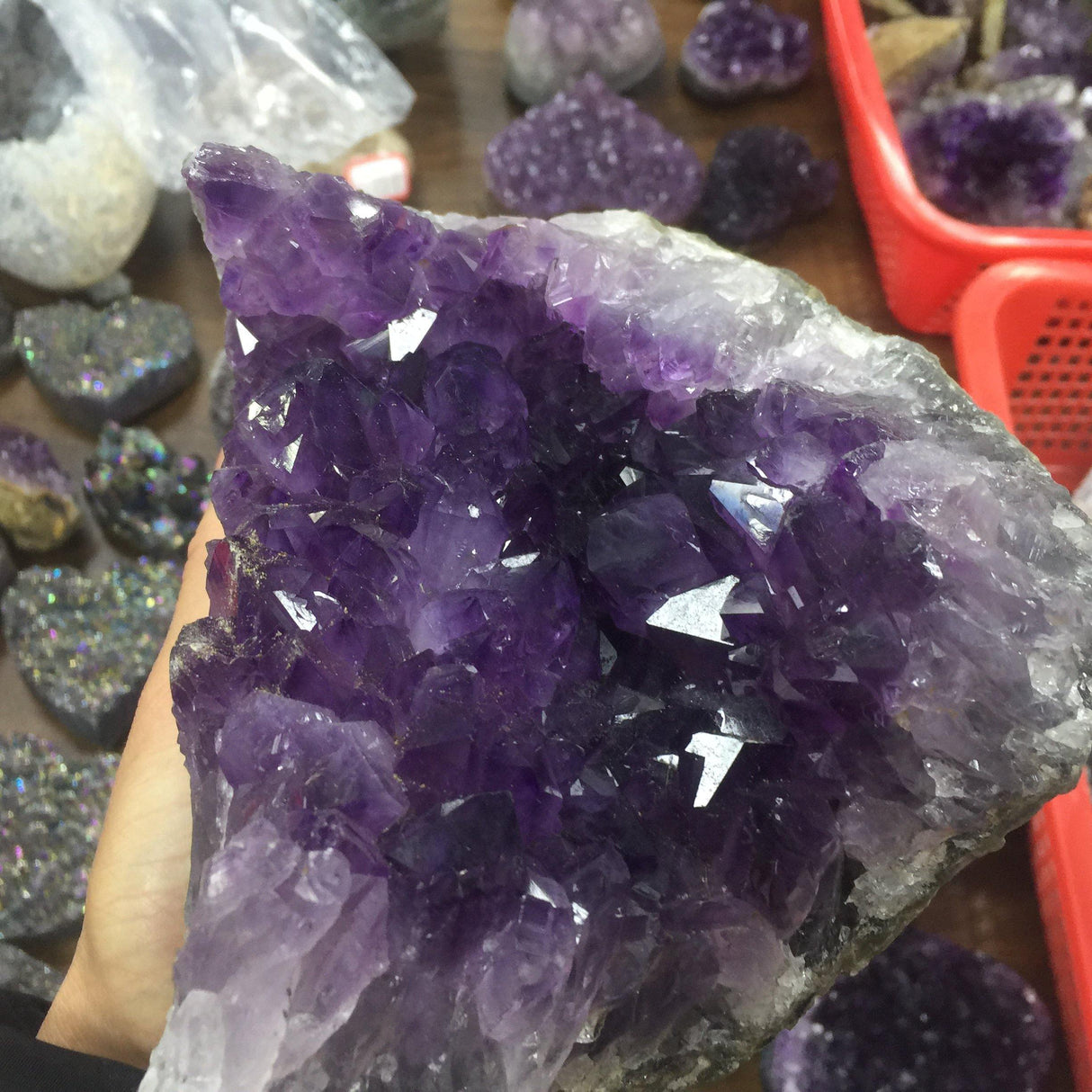 Natural rough large teeth amethyst cluster specimen -Wholesale Crystals