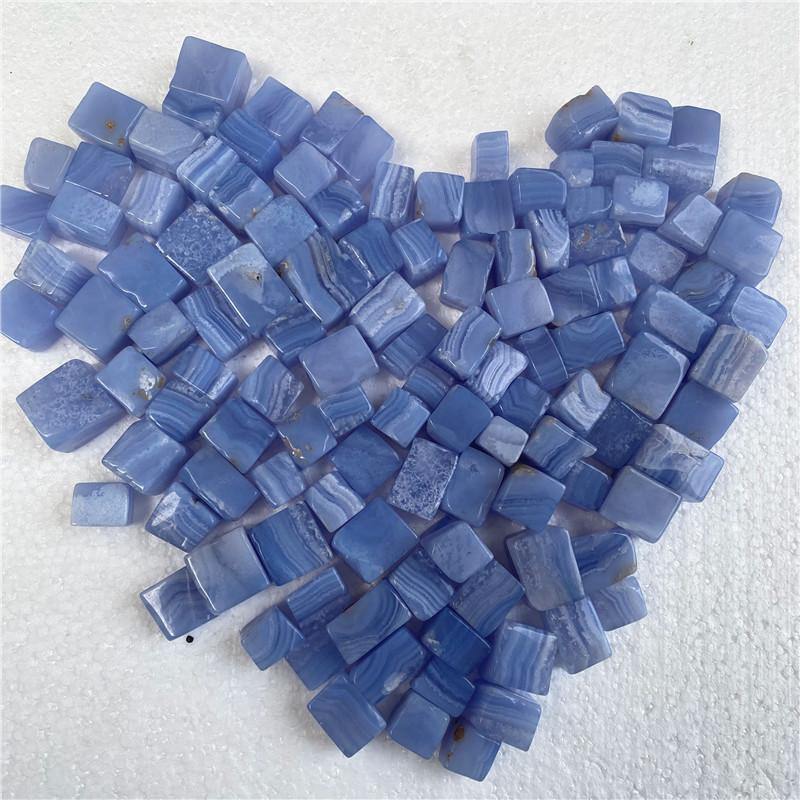 Blue Lace Agate Cube Tumbled -Wholesale Crystals