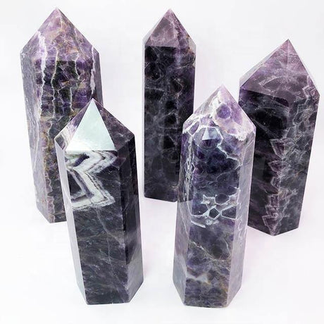 High quality large amethyst chevron tower -Wholesale Crystals