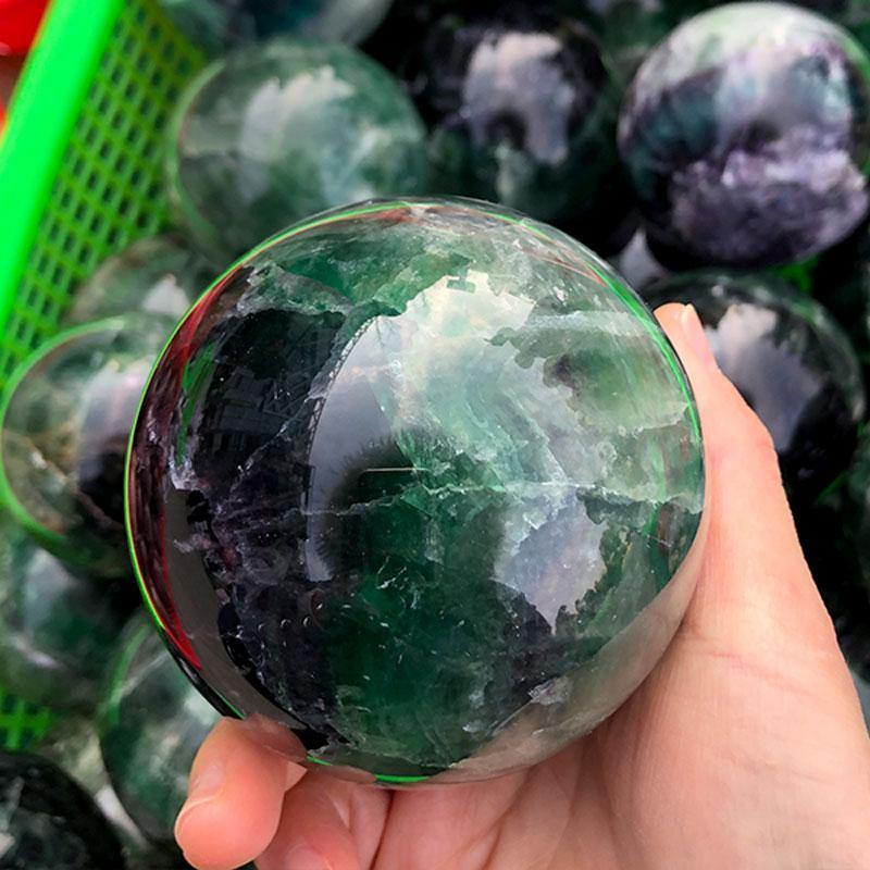Green and Purple Fluorite Crystal Sphere -Wholesale Crystals