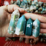 Green Sakura Agate Point Rare -Wholesale Crystals