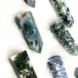 moss agate point -Wholesale Crystals
