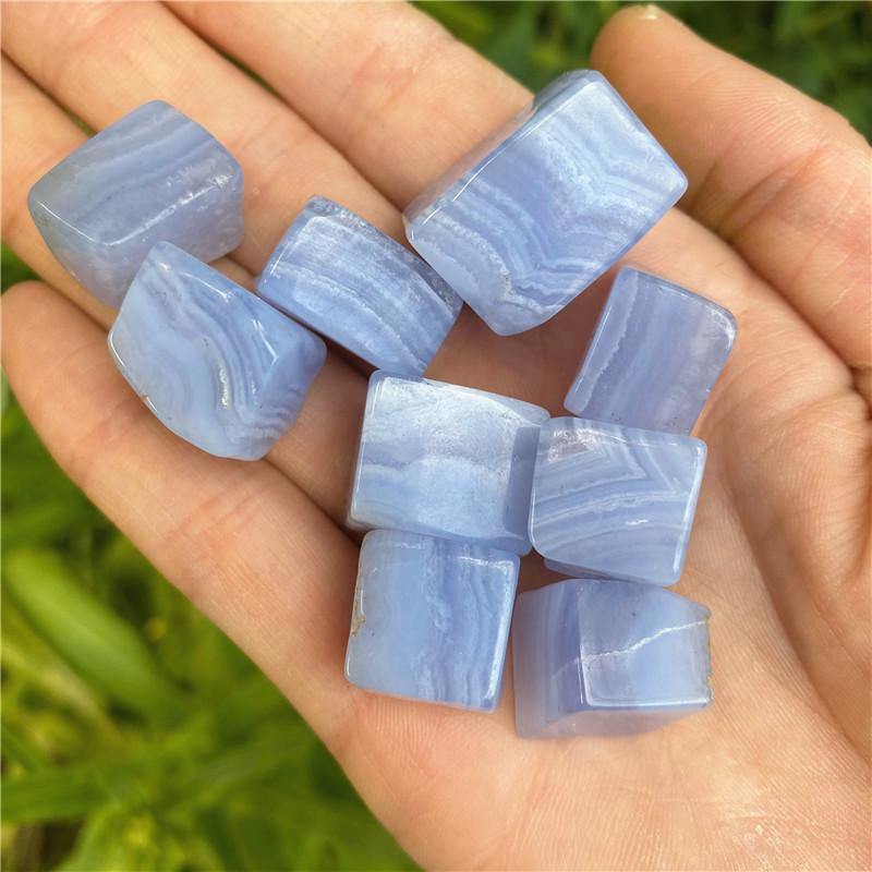 Blue Lace Agate Cube Tumbled -Wholesale Crystals