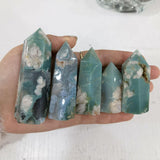 Green Sakura Agate Point Rare -Wholesale Crystals