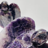 2 Pieces Large Chevron Amethyst Angel Carving(with natural crack) -Wholesale Crystals
