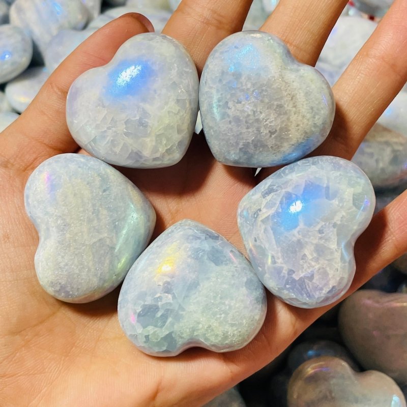 Aura Blue Calcite Stone Heart Wholesale -Wholesale Crystals